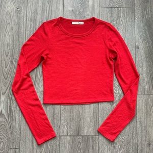 Aritzia Wilfred Free Long Sleeve Crop Top